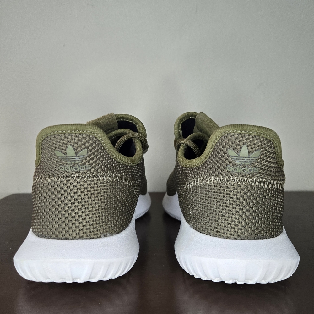 Adidas Army Green Knit Sneakers - Boys 6 or Womens 7.5 - Picture 7 of 11